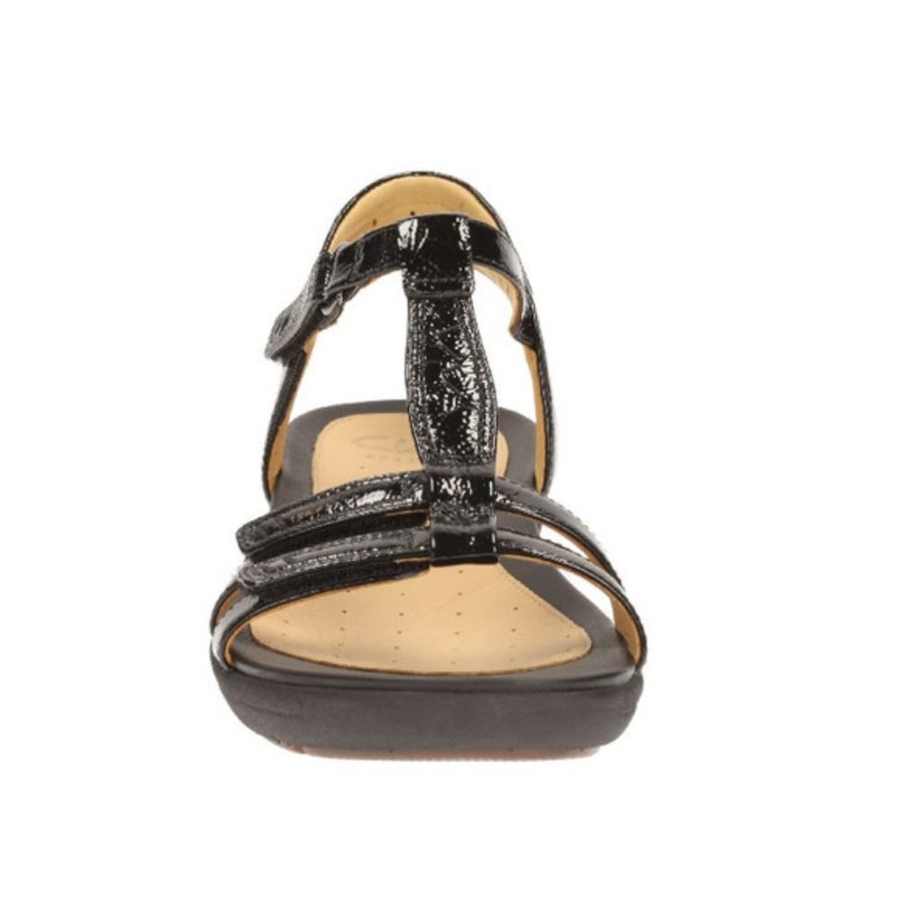 Clarks black patent leather sandals, UN VAZE BLACK PATENT, Size 7 - Picture 4 of 6